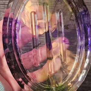 Iridescent Resin Soap Tray in Purple and Gold